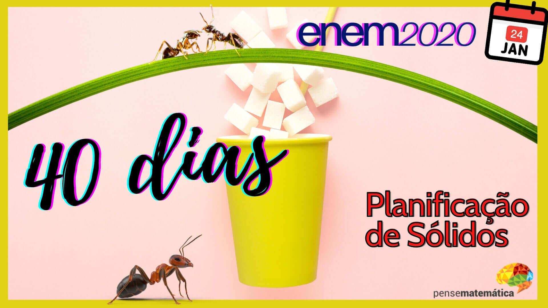 🐜40 dias para Enem 2020 – Planificação de Sólidos🐜