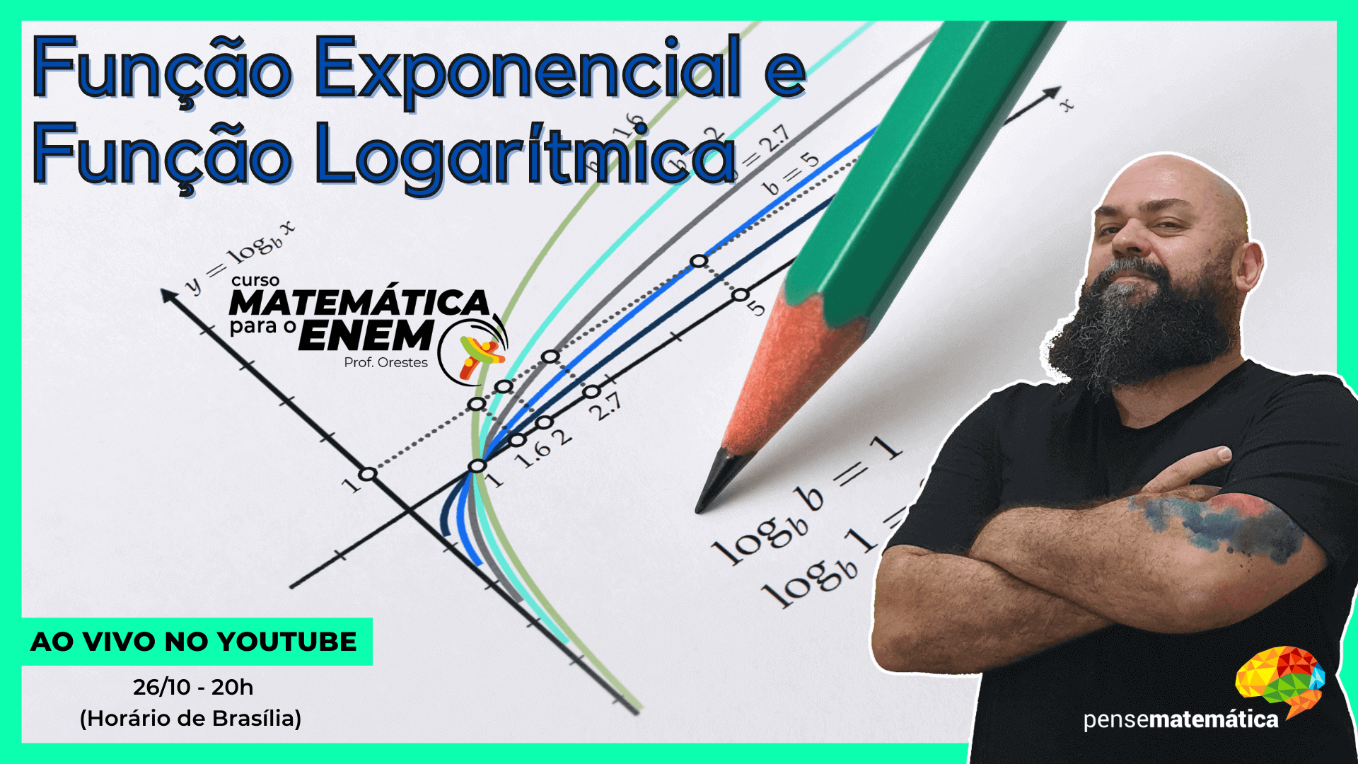 Curso Enem Matemática – Função Exponencial e Função Logarítmica – Aula 16/28